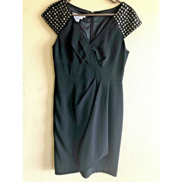 Maggy London Women's faux wrap studded Dress Sz 10 - Picture 1 of 1